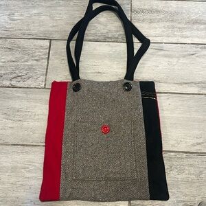 Handmade Knit Sweater Tote Bag with Pockets